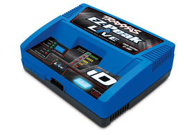 Traxxas EZ-Peak Live charger front view showing 100W power for LiPo charging.