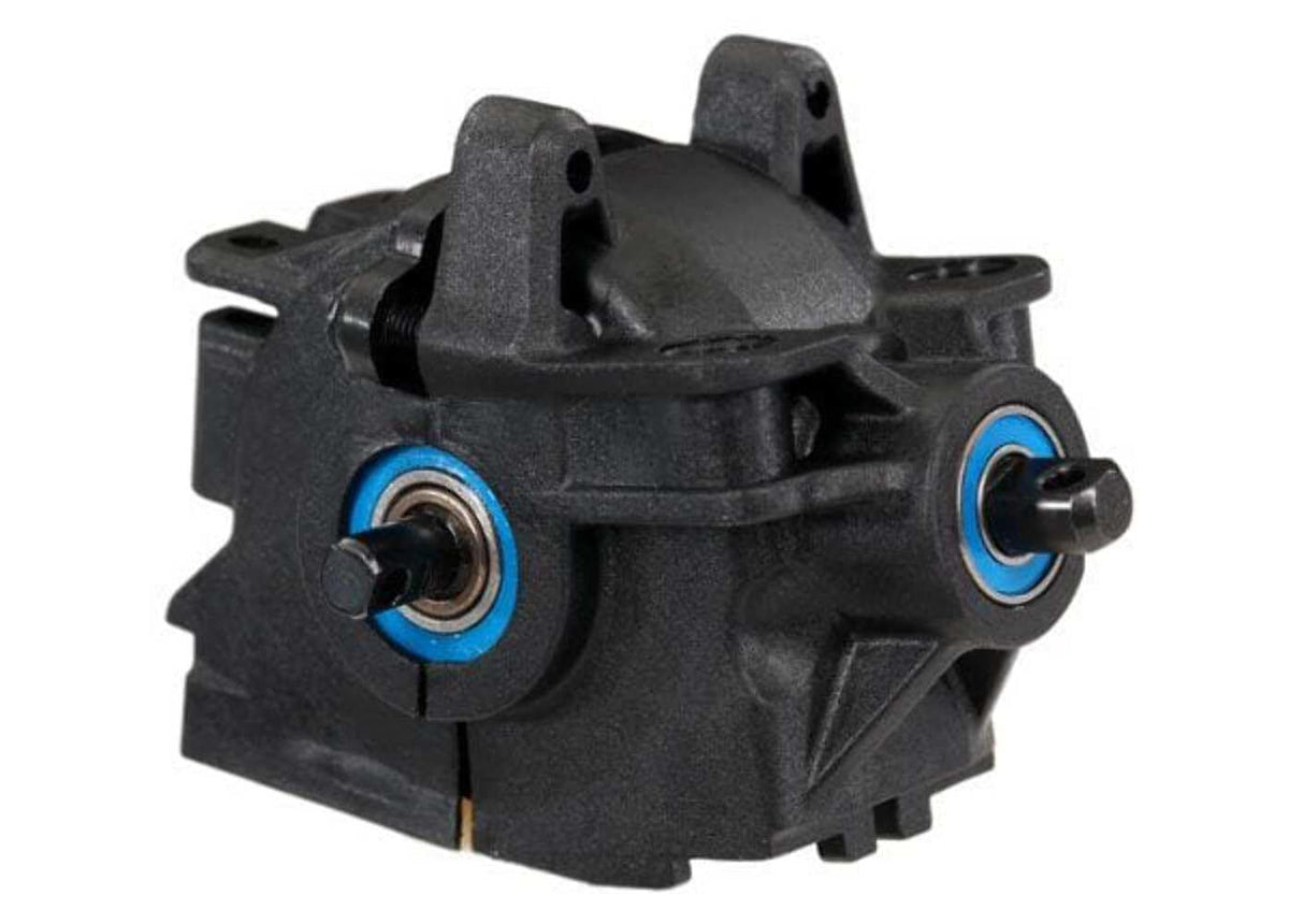 Traxxas front differential plastics for 1/10-scale 4x4 trucks, supporting durable gear housing.
