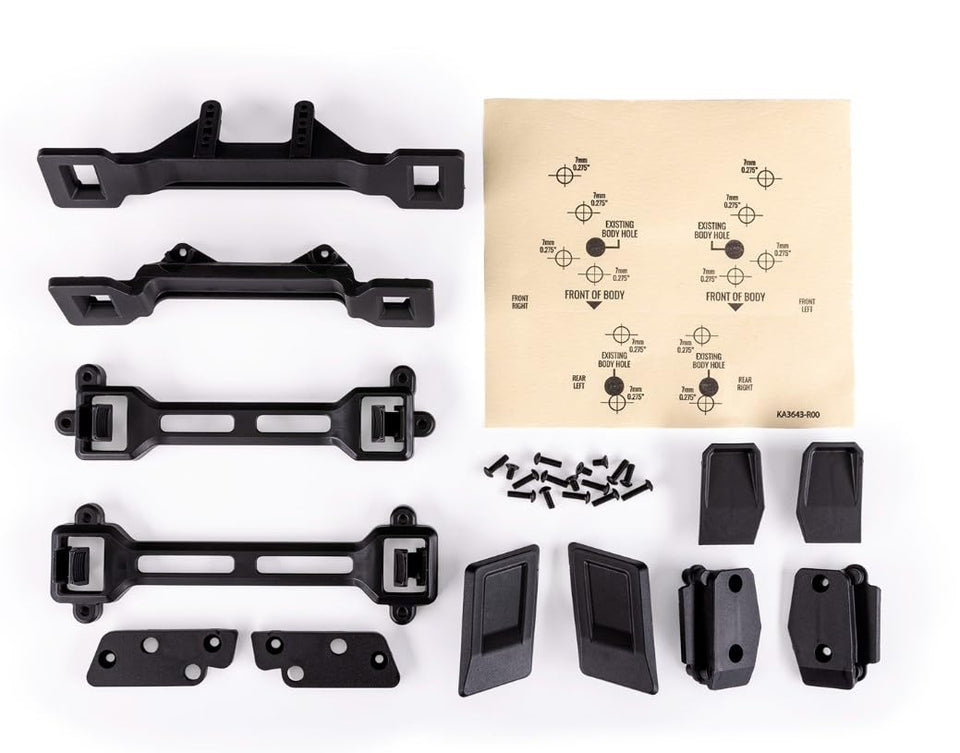 Traxxas Slash 2WD body conversion kit front clipless mount for secure, quick body changes.