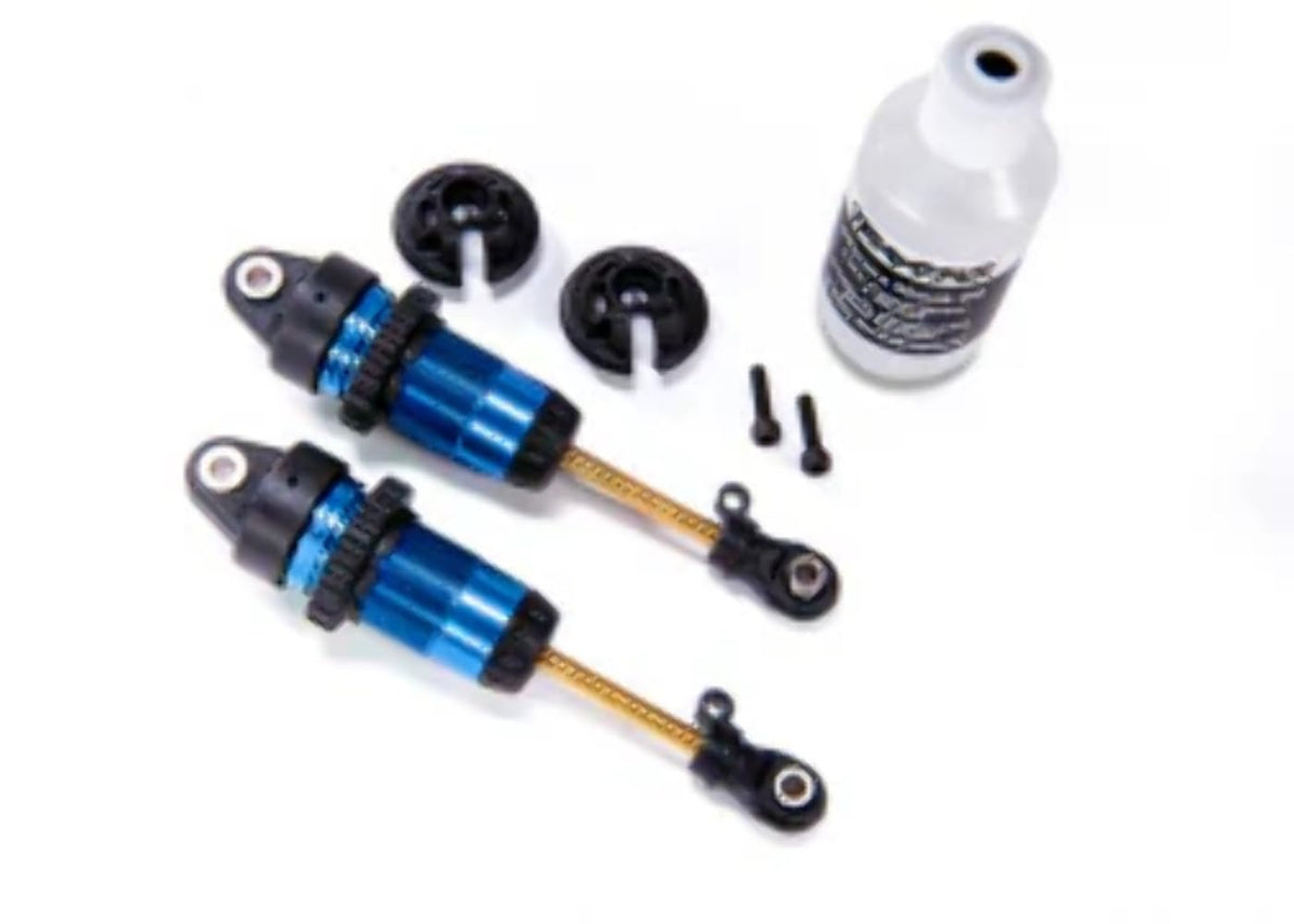 Traxxas TR7461 shocks blue anodized bodies and tin shafts for smooth on-trail handling.
