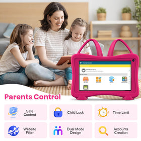 Trayoo 7-inch Rose tablet in protective case for everyday use