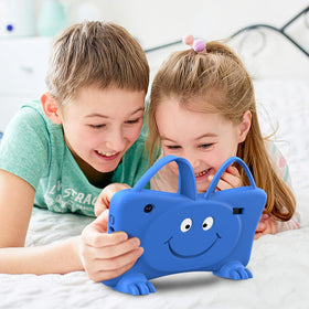Trayoo tablet in use with early learning activities and games.