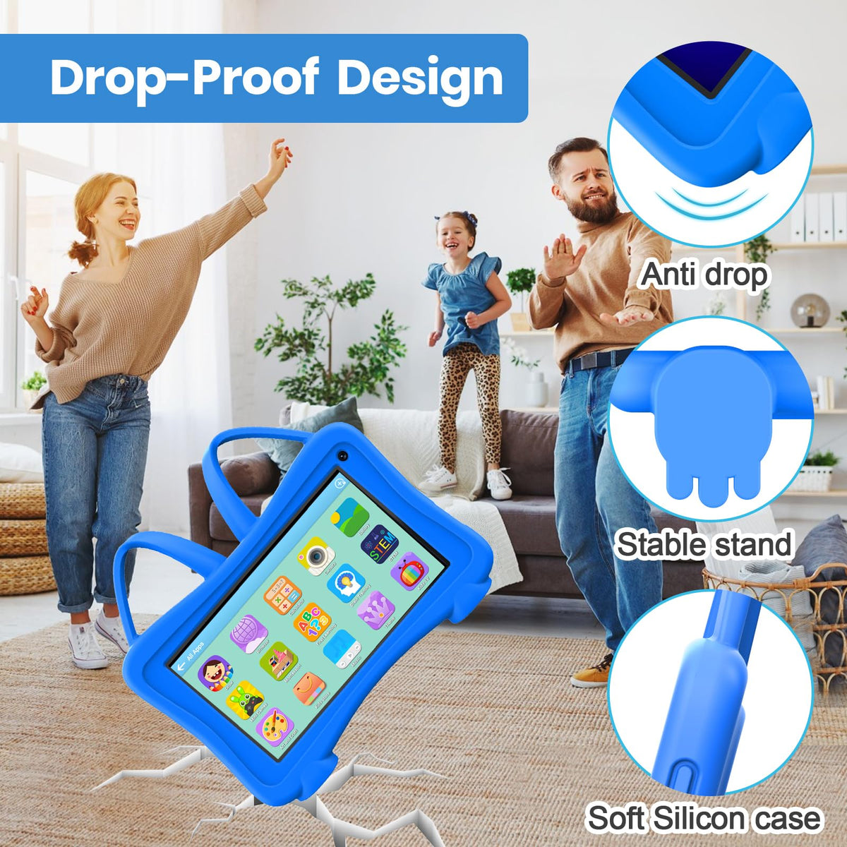 Trayoo tablet in parental control mode for tailored screen time.