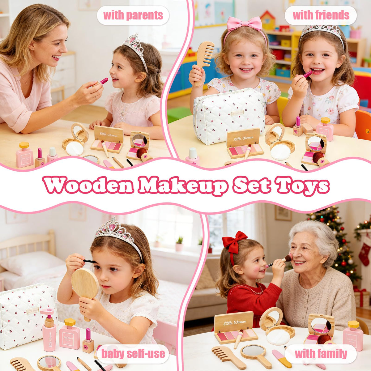 Treasdamic wooden makeup set perfume supports sensory storytelling safely