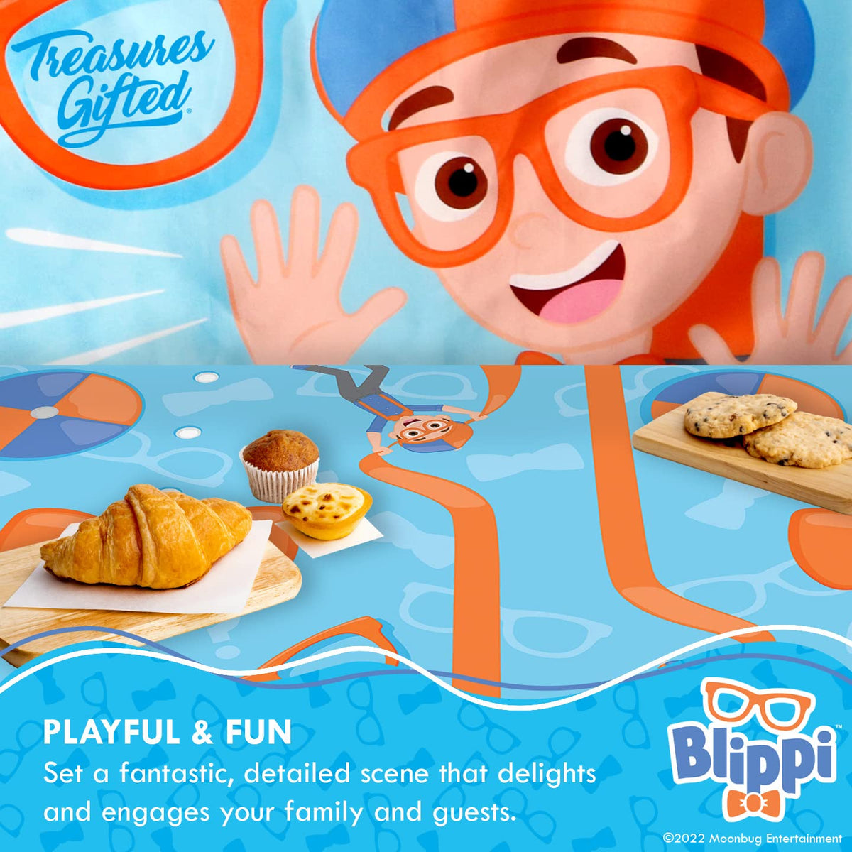 Treasures Gifted Blippi backdrop in playroom adds year round fun