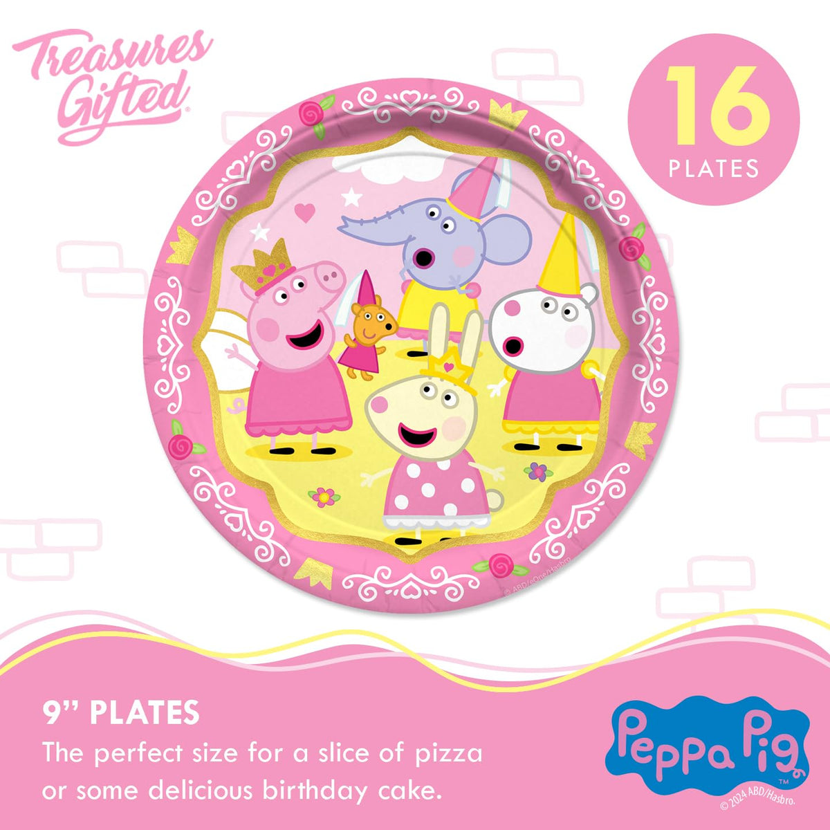 Treasures Gifted 7-inch Peppa Pig cake plates featuring Peppa and friends