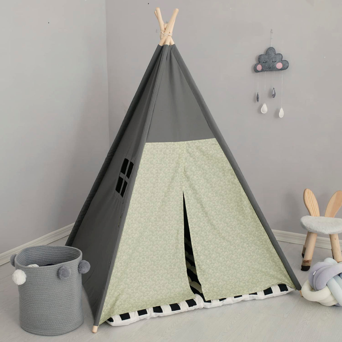 TreeBud Teepee Tent roomy interior for cozy, imaginative play sessions