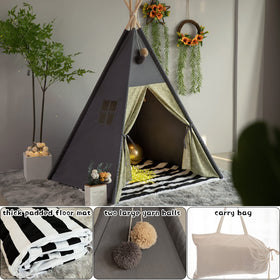 TreeBud Teepee Tent door curtain floral adds cozy, private space for imaginative adventures