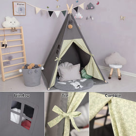 TreeBud Teepee Tent top reinforcement keeps the frame stable during play