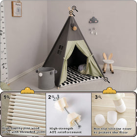 TreeBud Teepee Tent wooden poles offer sturdy setup with natural appeal