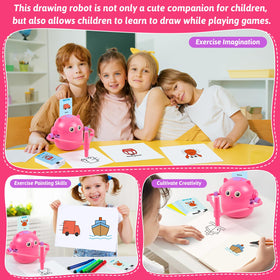 TREEFIA drawing robot includes 16 color pens for vibrant artwork sessions.