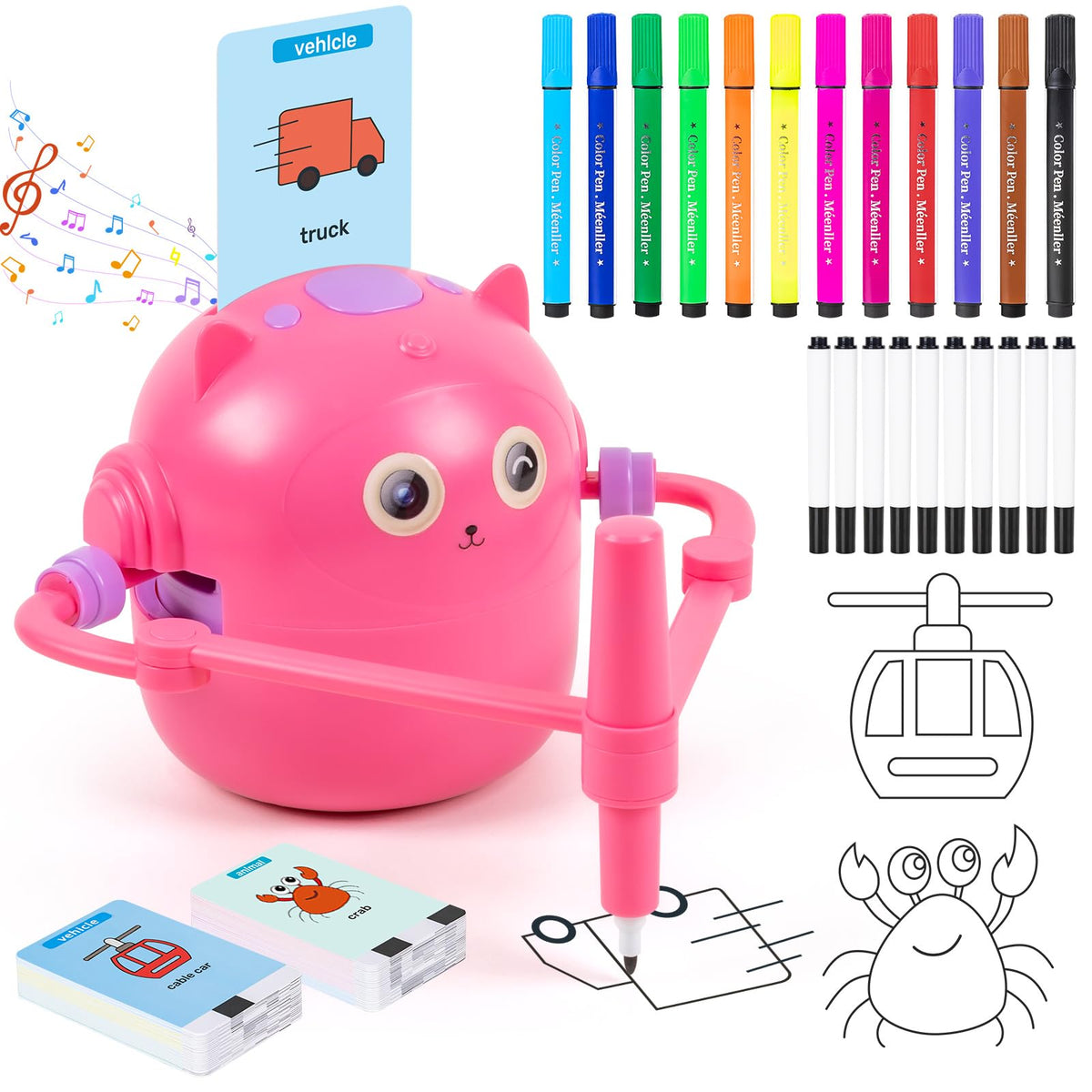 TREEFIA drawing robot guiding kids while drawing to boost hand-eye coordination.