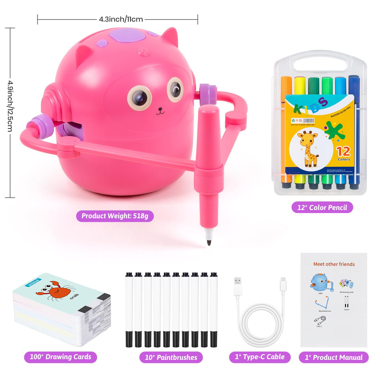 TREEFIA drawing robot uses safe materials for secure learning play.