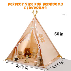 TreeStone Teepee Tent folds in minutes and stores in a carry bag.
