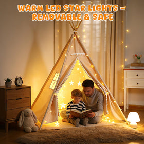 TreeStone Teepee Tent fabric wipes clean for busy families.