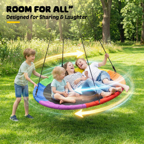 Trekassy 48-inch saucer swing adults relaxing after play.