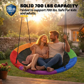Trekassy 48-inch saucer swing with kids playing for shared fun.