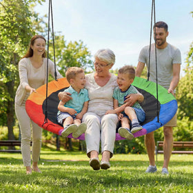 Trekassy 48-inch saucer swing rope adjustment for safe height.