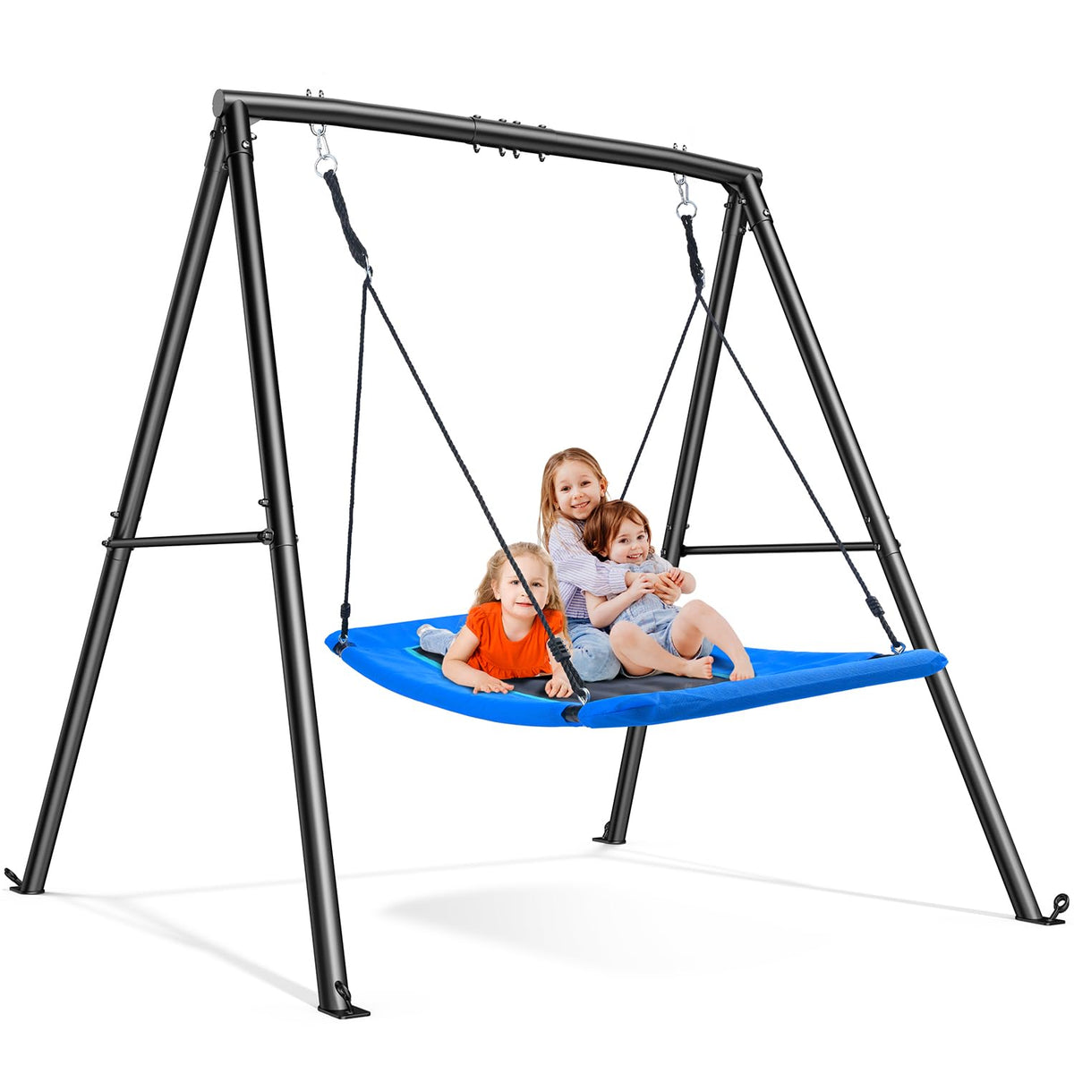 Trekassy 60-inch saucer swing frame provides sturdy backyard fun for kids and adults.