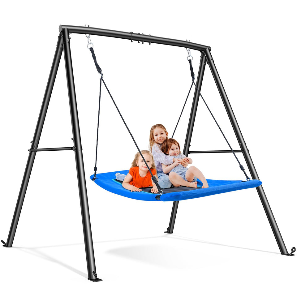 Trekassy 60-inch saucer swing frame provides sturdy backyard fun for kids and adults.