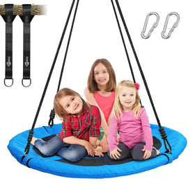 Trekassy 700lb saucer tree swing frame in blue, durable outdoor design.