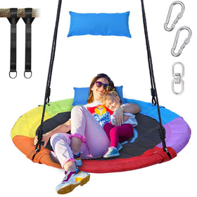 Trekassy 40-inch saucer swing seat for backyard fun and family play