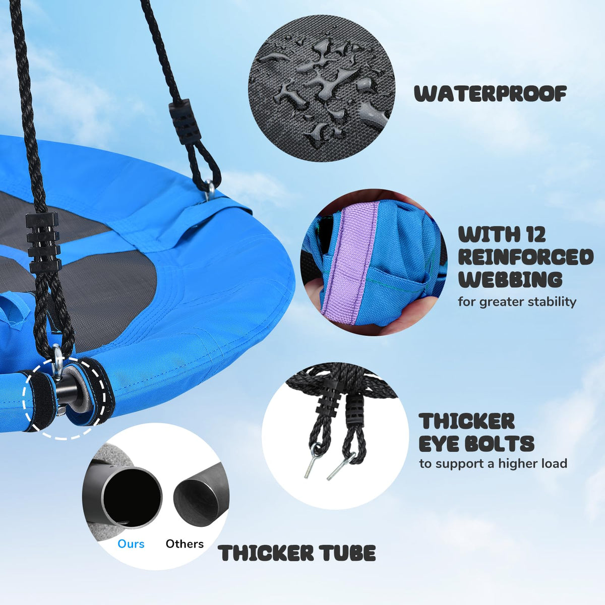 Trekassy all-weather 900D Oxford fabric, UV-resistant and waterproof.