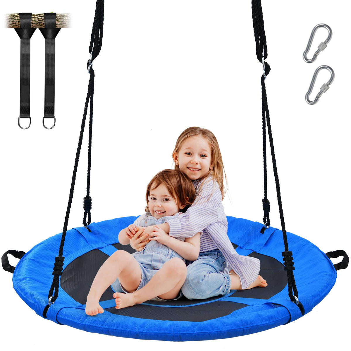 Trekassy blue saucer swing seat for outdoor family fun and durable performance