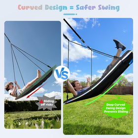 Trekassy curved safety design provides a secure cradle for kids and adults.