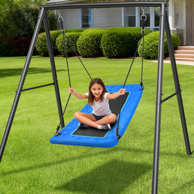 Trekassy large saucer swing seat offers comfortable, shared outdoor play.