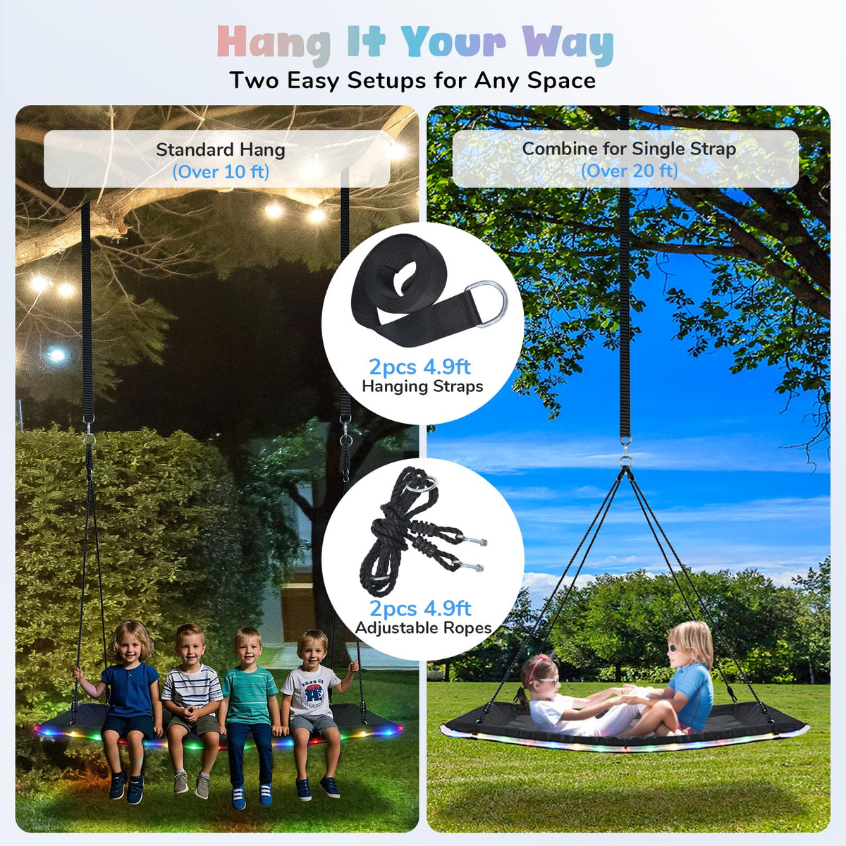 Trekassy outdoor family fun swing enhances backyard gatherings and play.