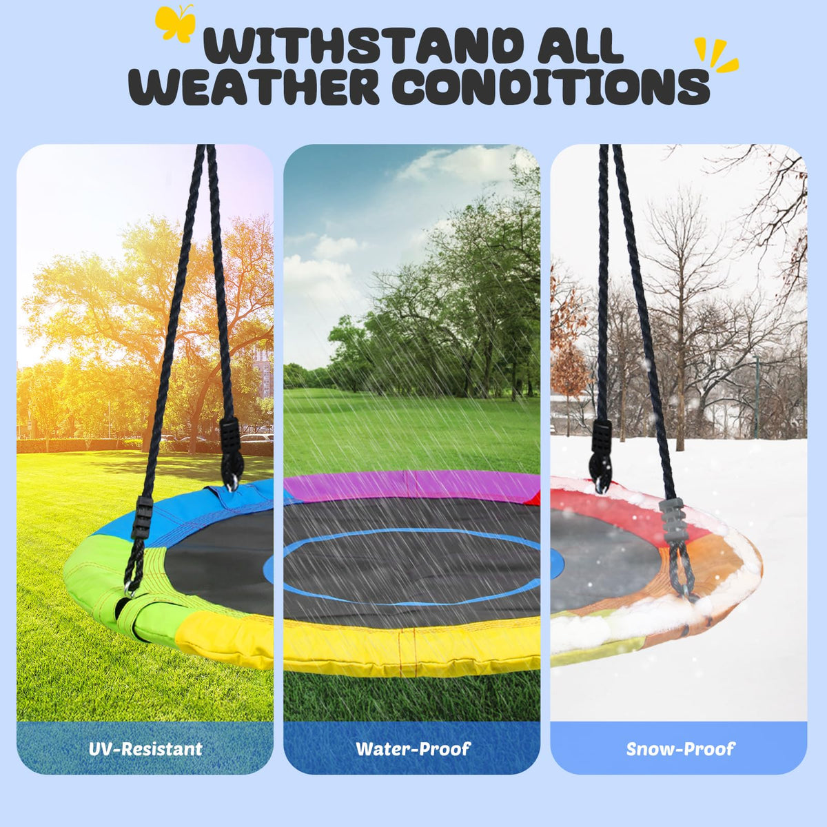 360-degree rotation feature for versatile swinging experiences.