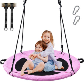 Trekassy saucer swing 40-inch pink highlights durable Textilene for outdoor fun.