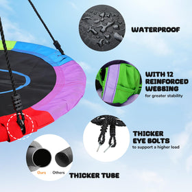 Durable ropes with metal rings for secure attachment.