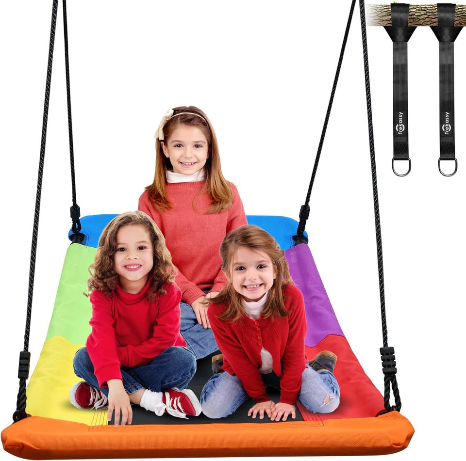 Trekassy skycurve 60-inch platform swing frame for backyard fun.