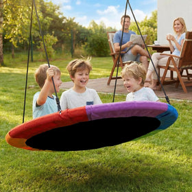 Trekassy versatile outdoor saucer swing in action for many uses.