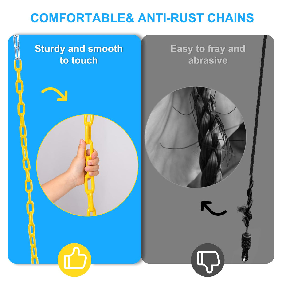 Trekassy zinc-plated chains resist rust for year-round use