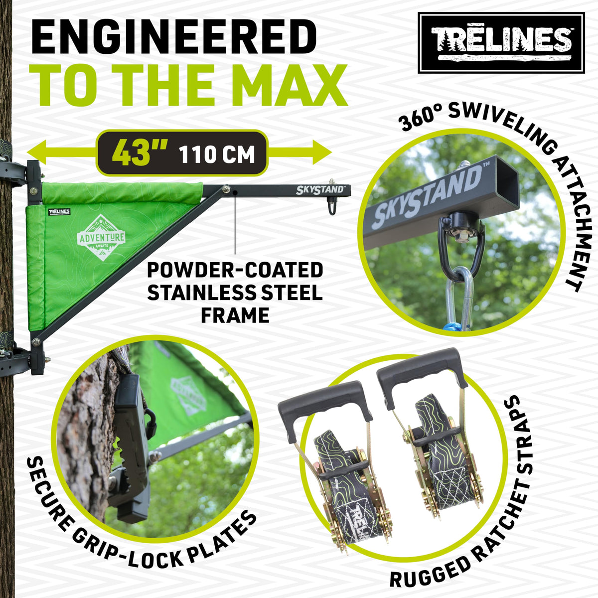 Trelines SkyStand 500lbs capacity supports shared play sessions for family and friends