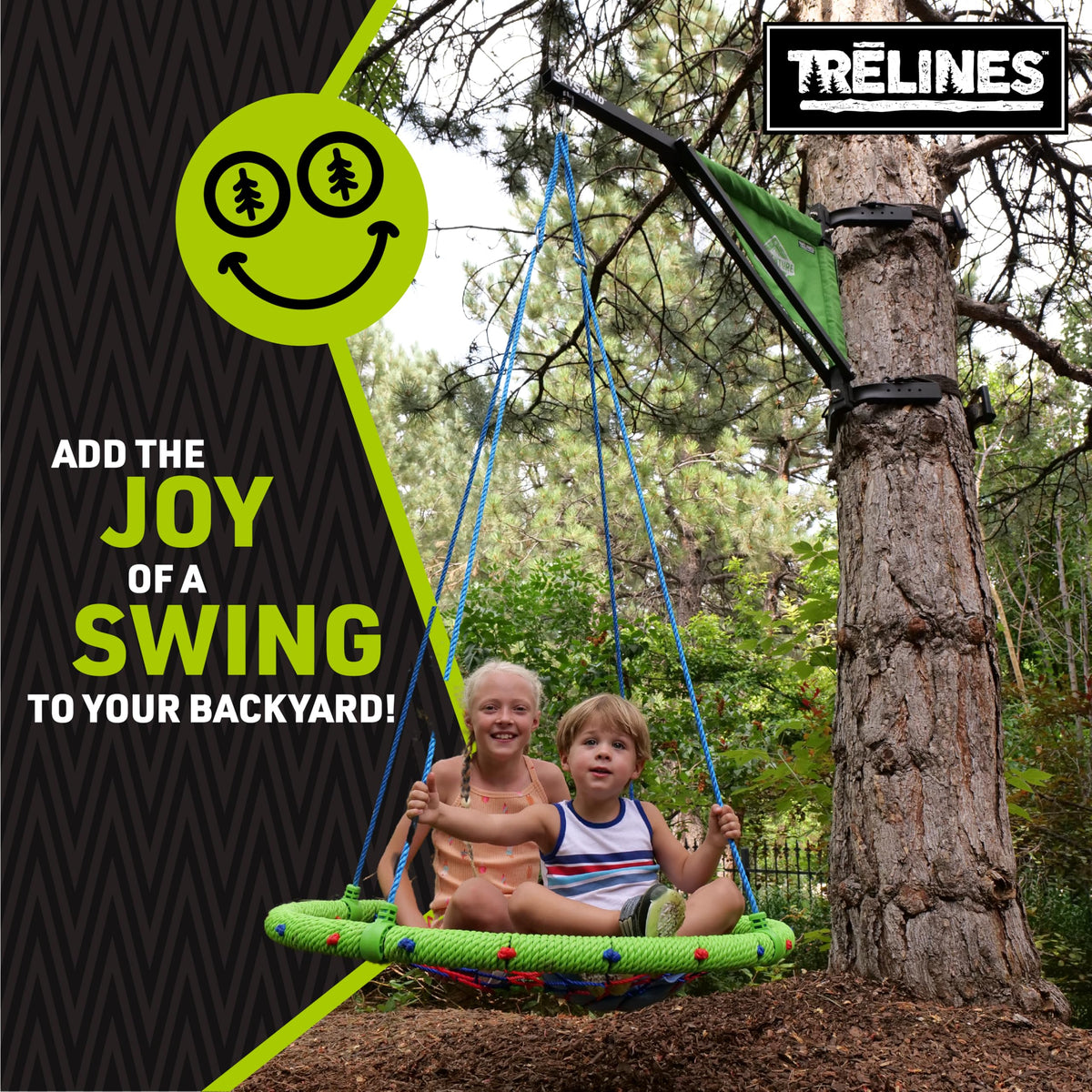 Trelines SkyStand platform swing ready for kids and adults to enjoy safe, versatile swinging