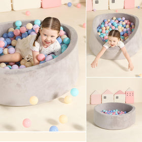 TrendBox baby play balls close-up texture highlighting non-toxic materials.