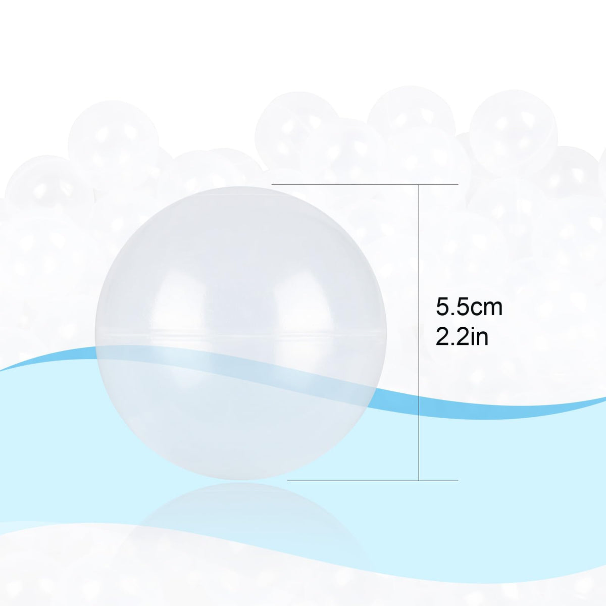 TrendBox ocean balls ball pit setup showing clear colors and easy visibility.