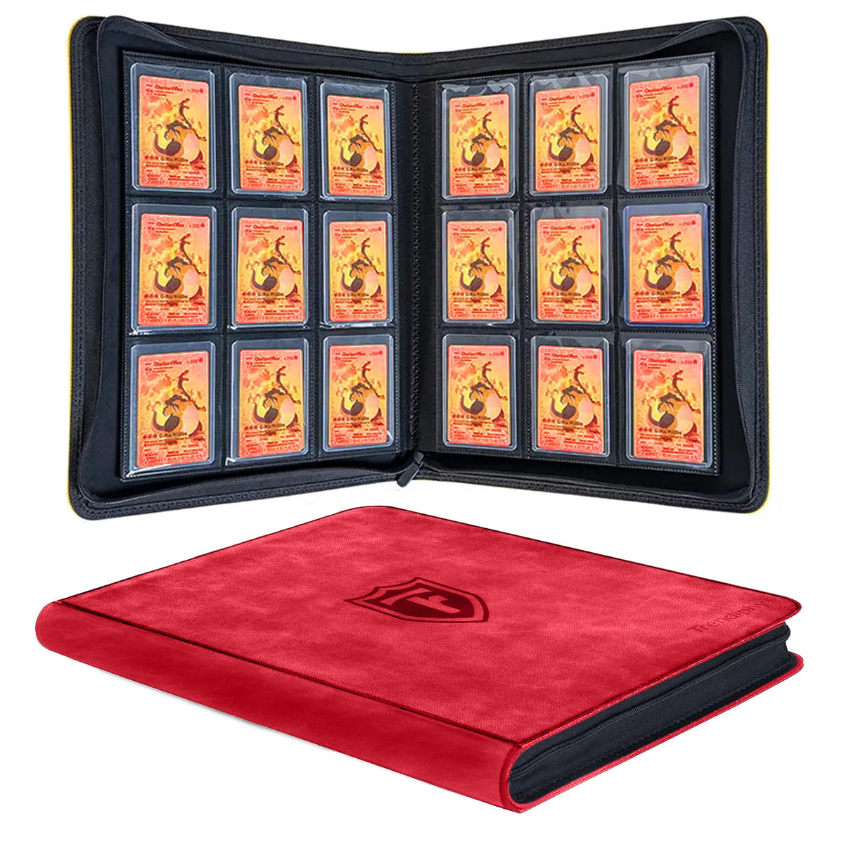 Trendiphy Top Loader Binder 9-pocket front view for secure 288-card storage and quick access.