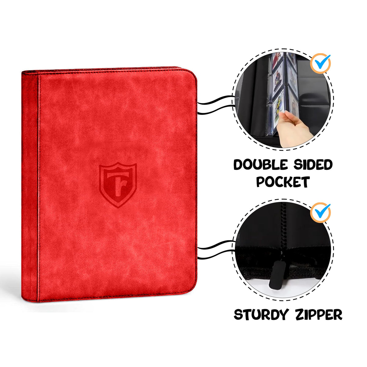 Trendiphy binder with premium zipper closure secures your collection.