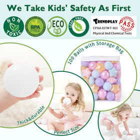 TRENDPLAY 100-piece set provides safe, durable star shapes for ball pit fun.