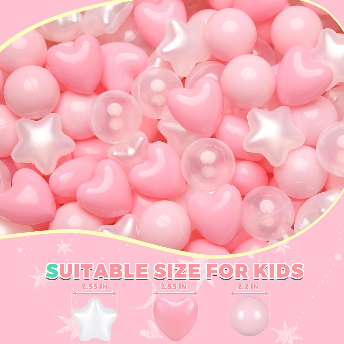 TRENDPLAY ball pit balls pink pearl white mix: vibrant color variety for visuals