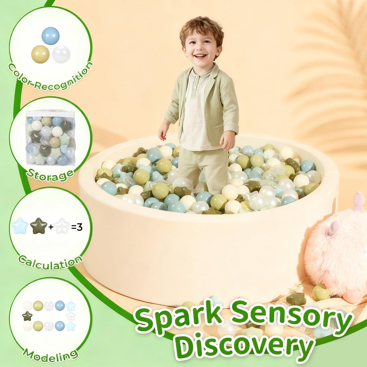 TRENDPLAY Ball pit storage box helps keep colors organized