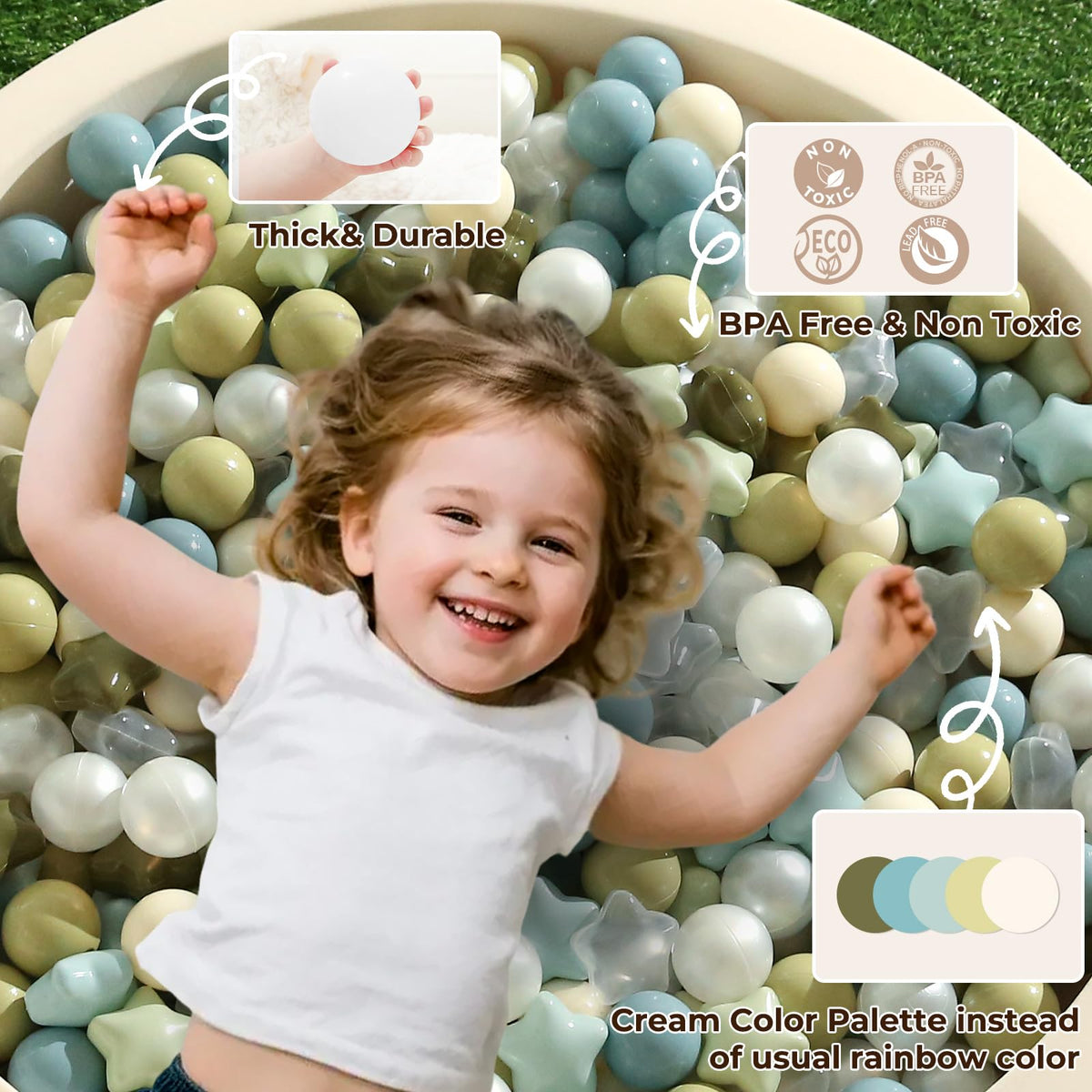 TRENDPLAY Clear star balls improve visibility in colorful pits