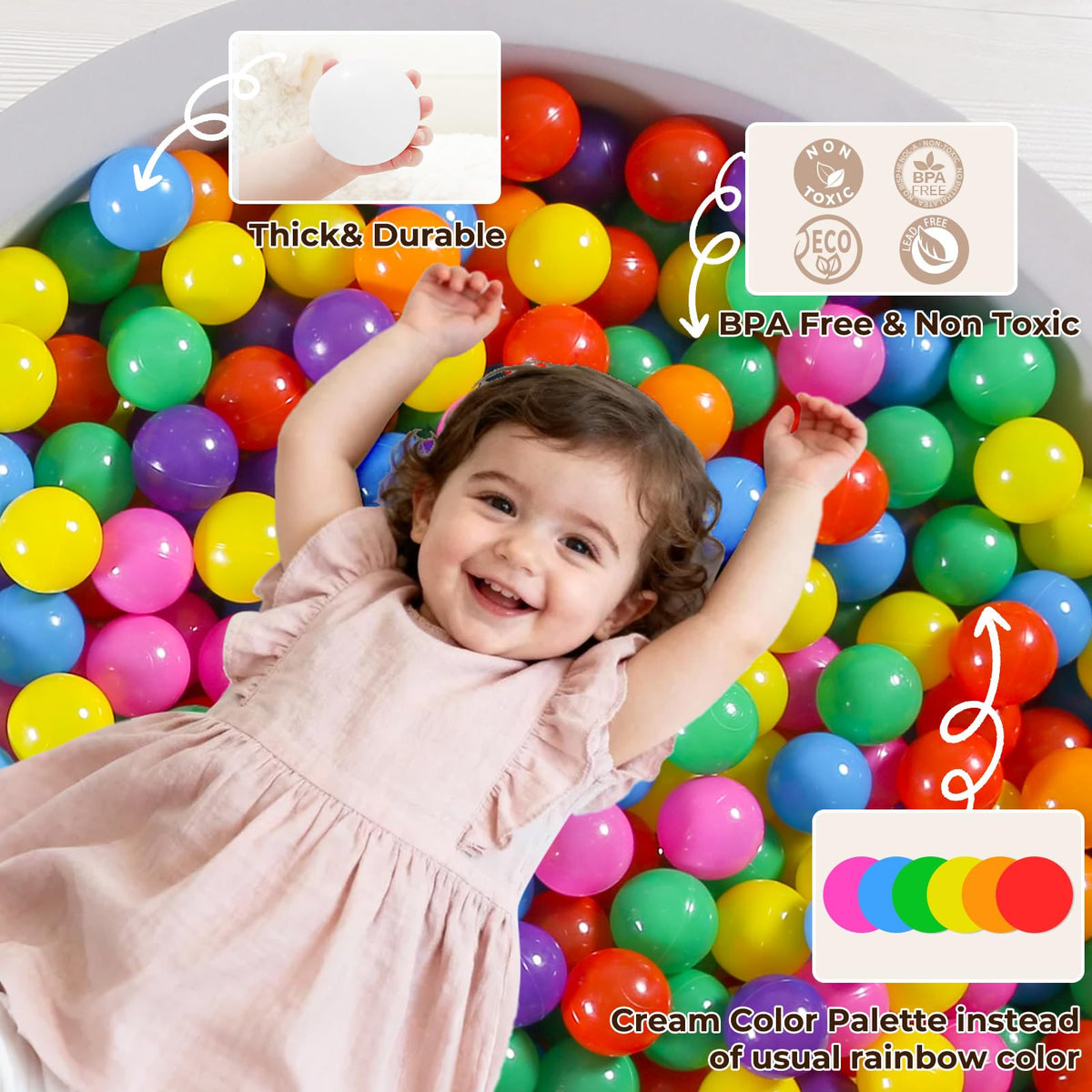 TRENDPLAY color-themed ball pit décor balls for party spaces.