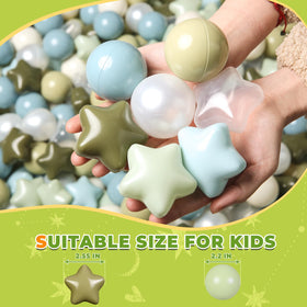 TRENDPLAY Star Ball Pit Balls creamy green for imaginative play