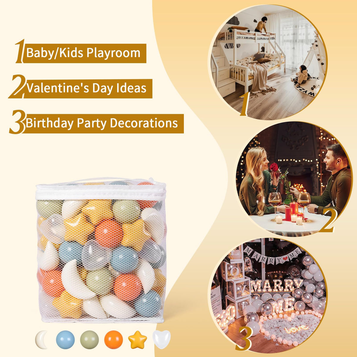 TRENDPLAY heart balls inspire creative pretend play and color spotting